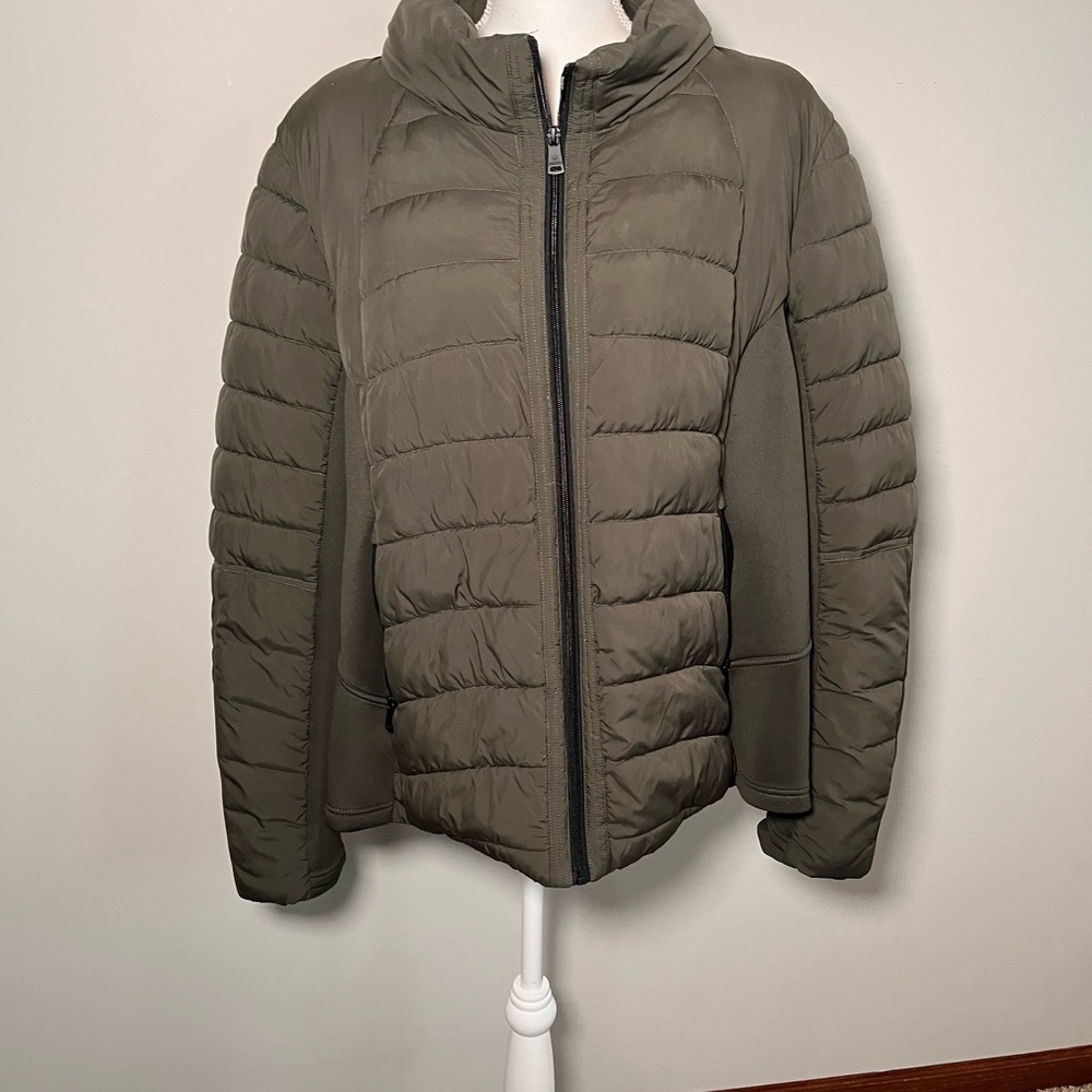 Bernardo Performance Mens 3X Olive Green Puffer Jacket Recycled Insulation‎ Zip